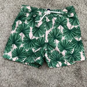 Janie and Jack Green Leaf Print Swim Trunks Boys 3T